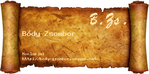 Bódy Zsombor névjegykártya